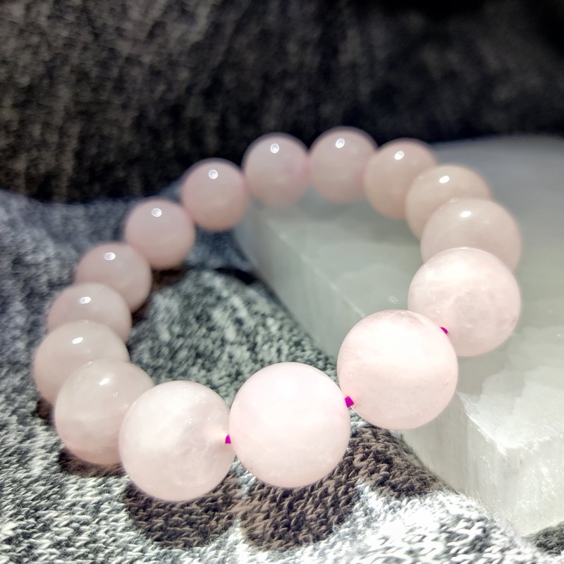 【訂製品】 馬粉 粉晶 Rose Quartz 6-12mm 天然水晶 - 手鍊/手環 - 水晶 