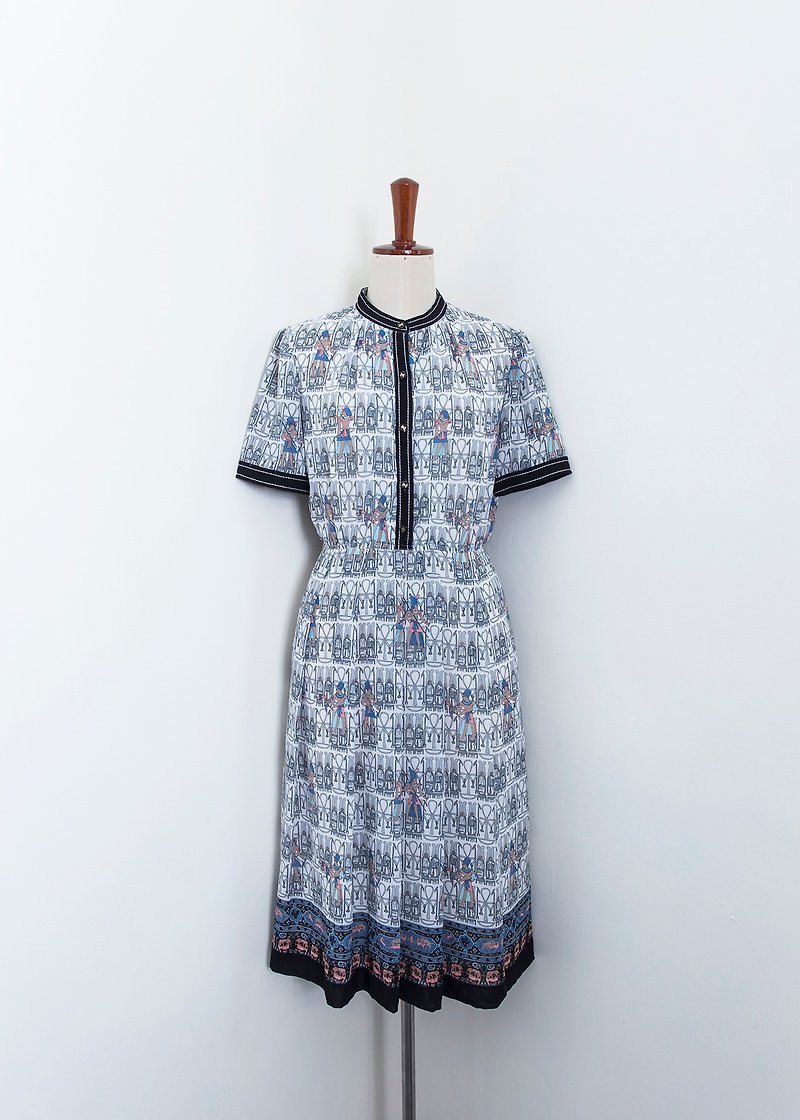 Banana Flyin Vintage :: Egyptian Etude:: Vintage Dress with Short Sleeve - One Piece Dresses - Other Materials 