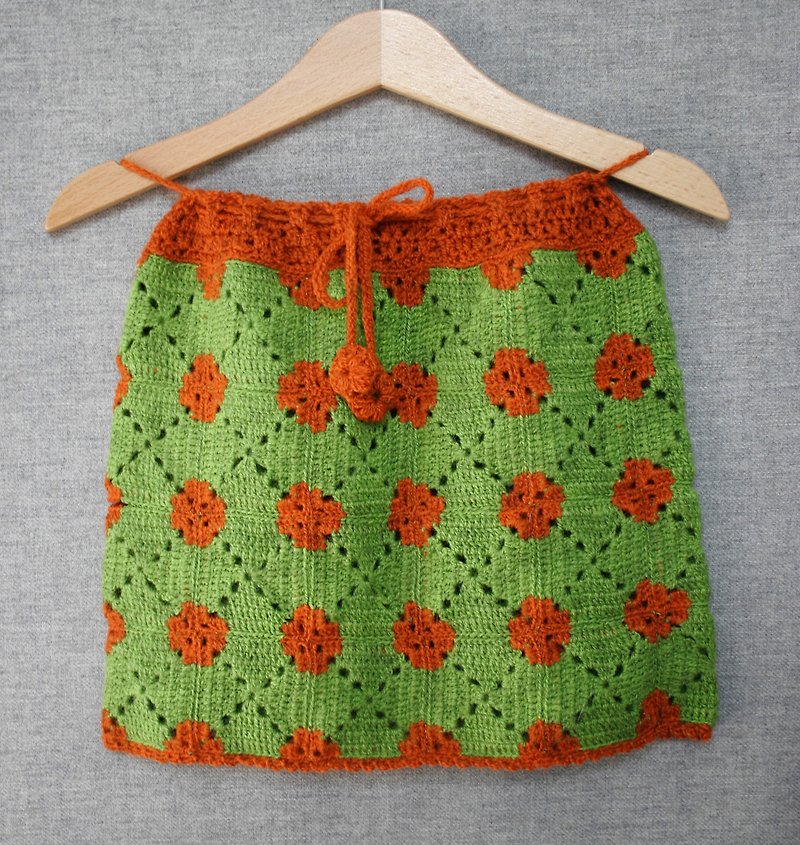 Baby girl skirt, handmade skirt, crochet skirt - กระโปรง - ขนแกะ สีเขียว
