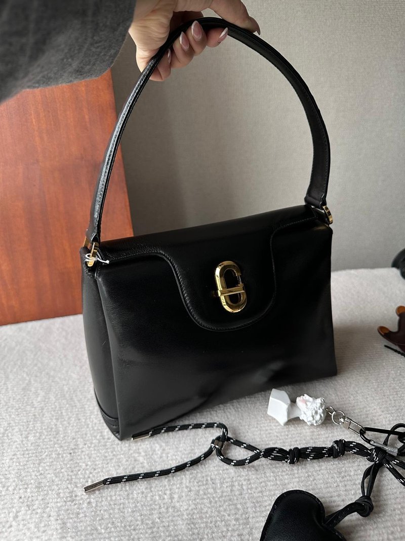 中古包 GUCCI G扣轉鎖手提盒子包 - 手提包/手提袋 - 真皮 黑色