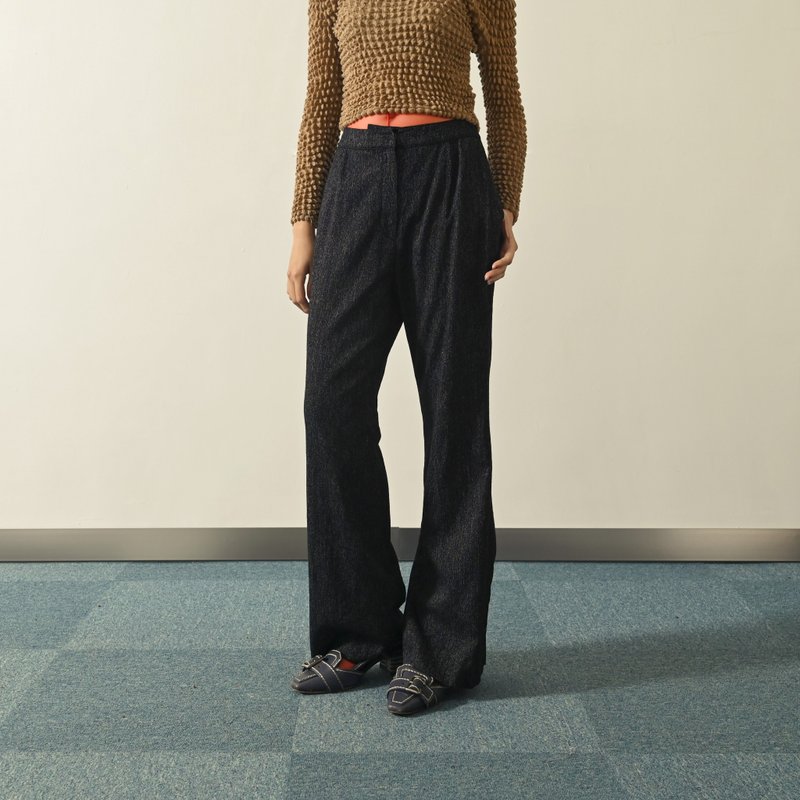 【NaSuBi Vintage】LANVIN wool floral Japanese-made vintage trousers - Women's Pants - Wool 