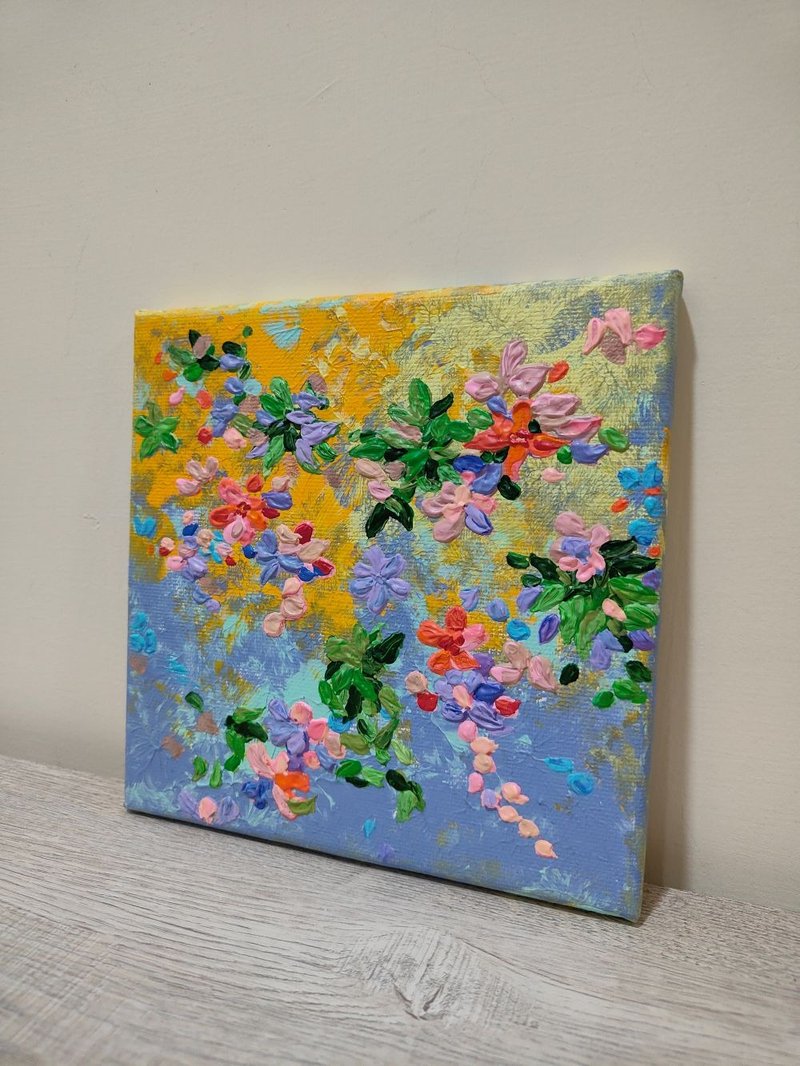 【Summer Floral】 Frameless Painting / Wall Art / Acrylic Painting / Landscape / Original Art / Decor / Christmas Gift - Items for Display - Cotton & Hemp 