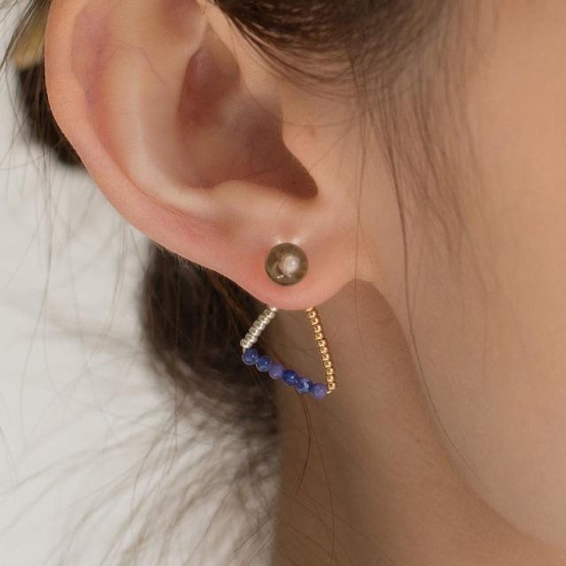 Losso Pierce BLUE - 耳環/耳夾 - 半寶石 藍色