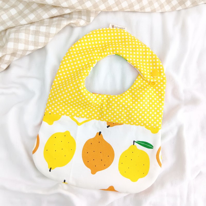 Big lemon. Bib (name can be embroidered) - ผ้ากันเปื้อน - ผ้าฝ้าย/ผ้าลินิน สีเหลือง