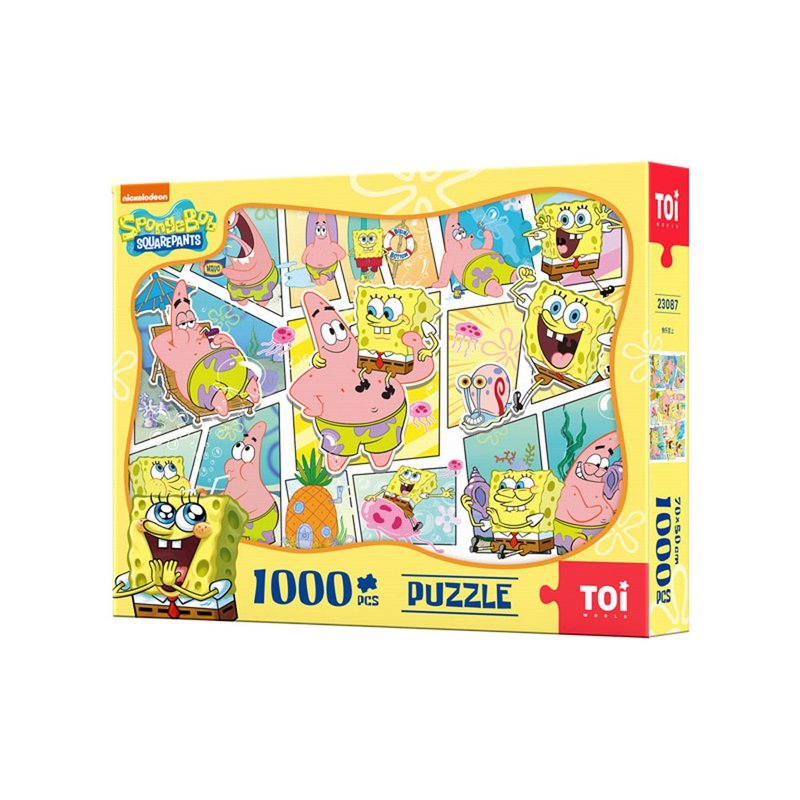 TOi Tuyi [SpongeBob Puzzle] Puzzle 1000 piece exchange DIY animation illustration board game - Puzzles - Paper Multicolor