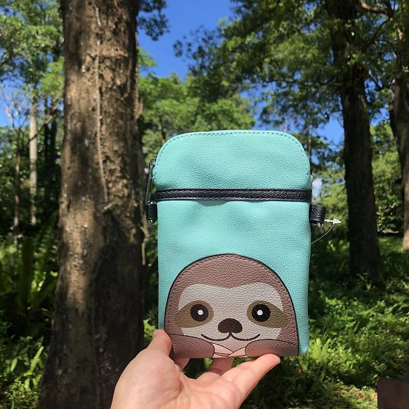Sleepyville Critters - Sloth Small Pouch Shoulder Bag - Messenger Bags & Sling Bags - Faux Leather Green