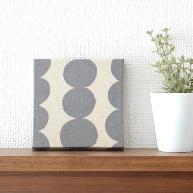12x12cm ファブリックパネル 【おだんごサークル 3列グレー】 - 壁貼/牆壁裝飾 - 棉．麻 