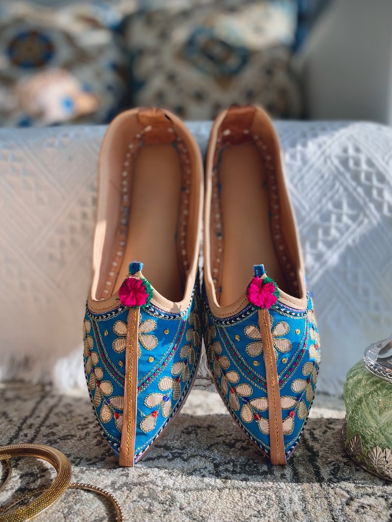印度丨公主系列手工鞋-仙履奇緣 - 其他 - 真皮 藍色