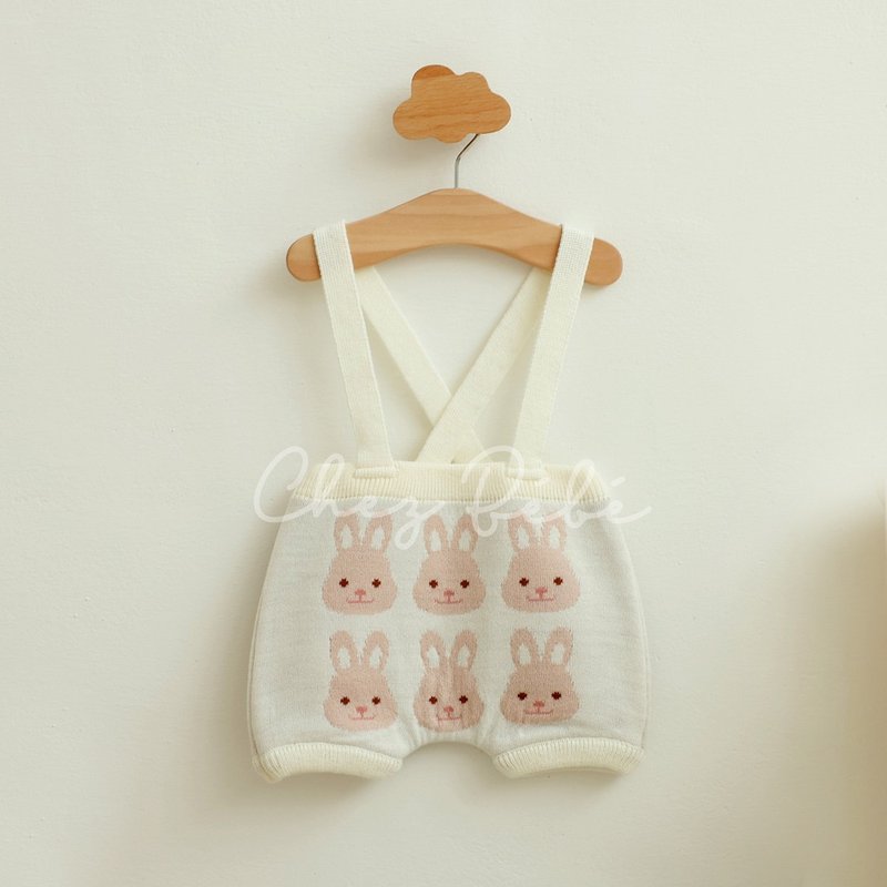 Korean Chezbebe pink bunny overalls - ของเล่นเด็ก - ผ้าฝ้าย/ผ้าลินิน 