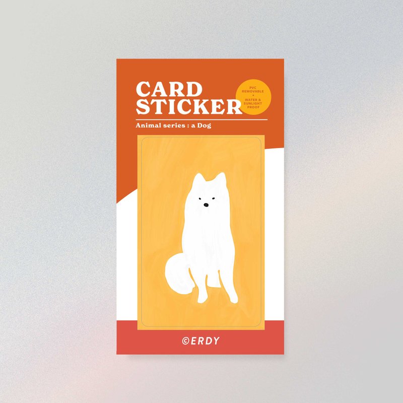 Card sticker | White Dog (Yellow) - 貼紙 - 紙 橘色