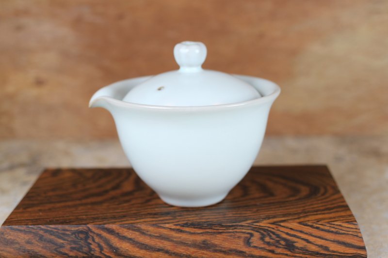 【教師節禮物】汝窯 粉青 好柿蓋碗 蓋杯 鶯歌名家葉敏祥作品 - 茶壺/茶杯/茶具 - 陶 