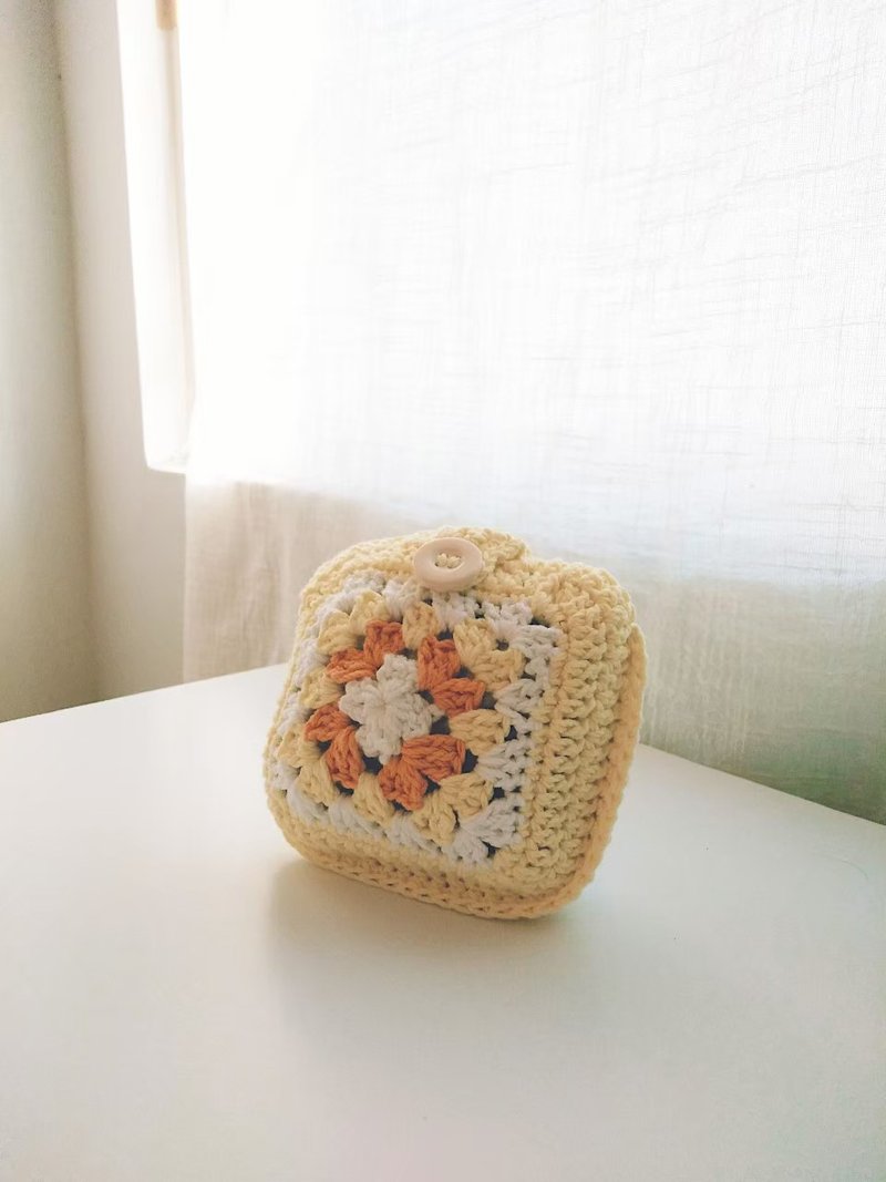 Small round orange bun - Coin Purses - Cotton & Hemp Orange