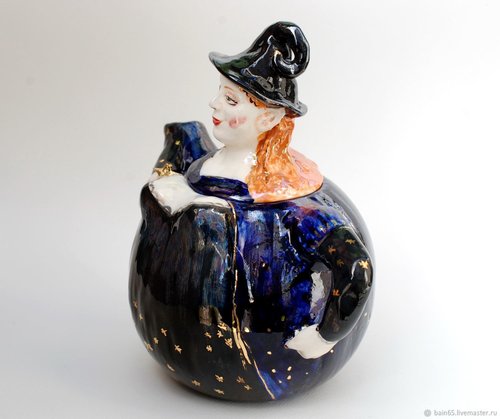 葉の上で眠る妖精 磁器 手作り 一点もの 著名な陶芸家アルヒポヴァの作品 面白いティーポット魔女の彫刻手作りの磁器アートティーポット夜の妖精