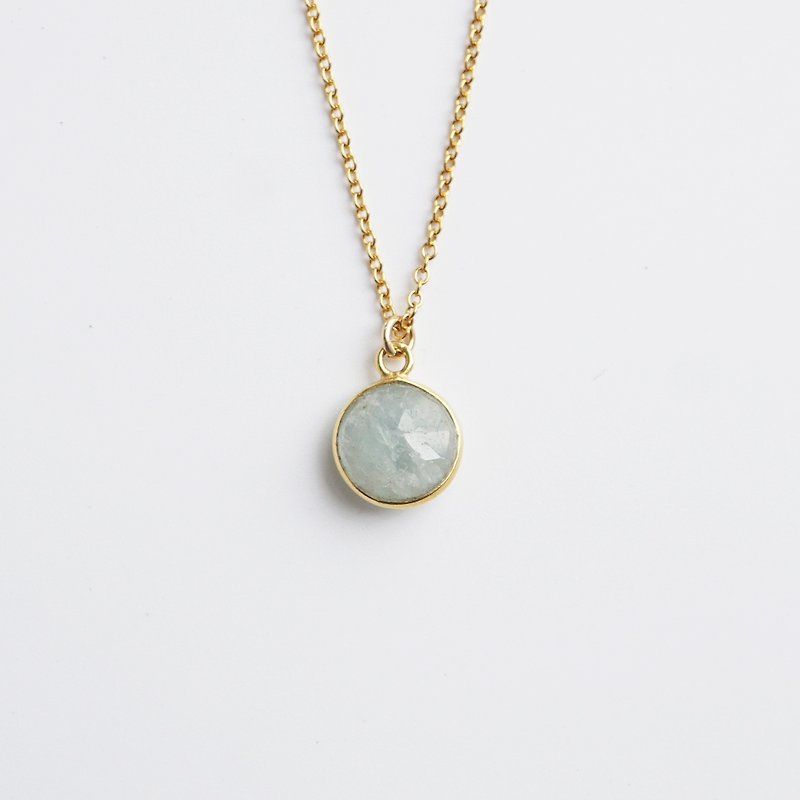 Moonstone Teardrop Pendant Necklace - 14K Gold Filled - Necklaces - Gemstone Blue