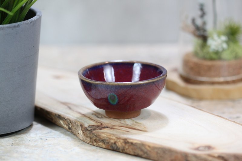 【送禮好物】60ml 玫瑰紫 鈞釉 圓滿茶杯 鶯歌名家葉敏祥作品 - 茶壺/茶杯/茶具 - 瓷 