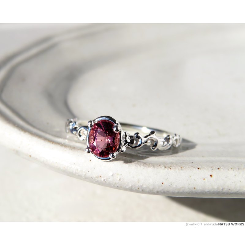 ピンク トルマリン リング / Gem and Botanical Pink Tourmaline Ring 220 - 戒指 - 寶石 紅色