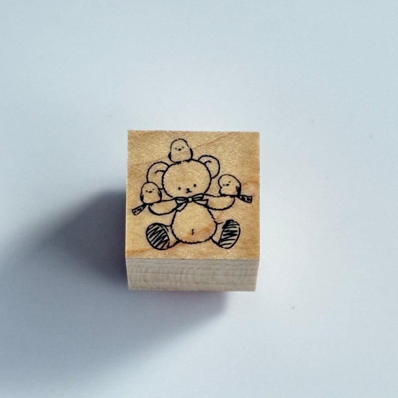 ぬいぐるみくま　シマエナガと仲良し2020 - 印章/印台 - 橡膠 