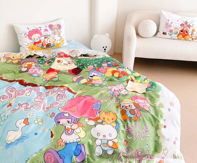 チューリップ風車 綿100% ベッド かわいい オリジナルシーツ 4点寝具