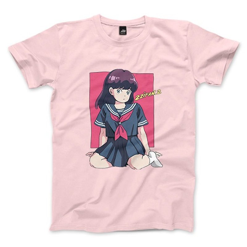 Sailor Suit Girl-Pink-Unisex T-Shirt - เสื้อยืดผู้ชาย - ผ้าฝ้าย/ผ้าลินิน สึชมพู