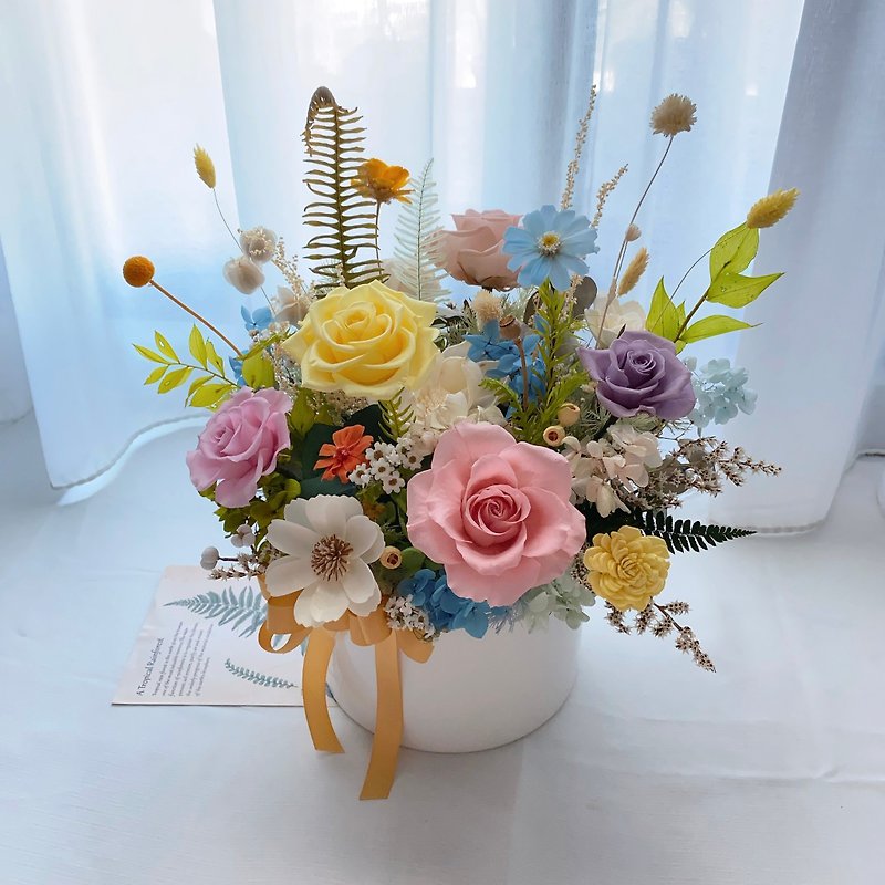 YUNYUN【Extra Large Potted Flower】Eternal Life Congratulations Potted Flower/Limited to Hsinchu County and City - Dried Flowers & Bouquets - Plants & Flowers Pink