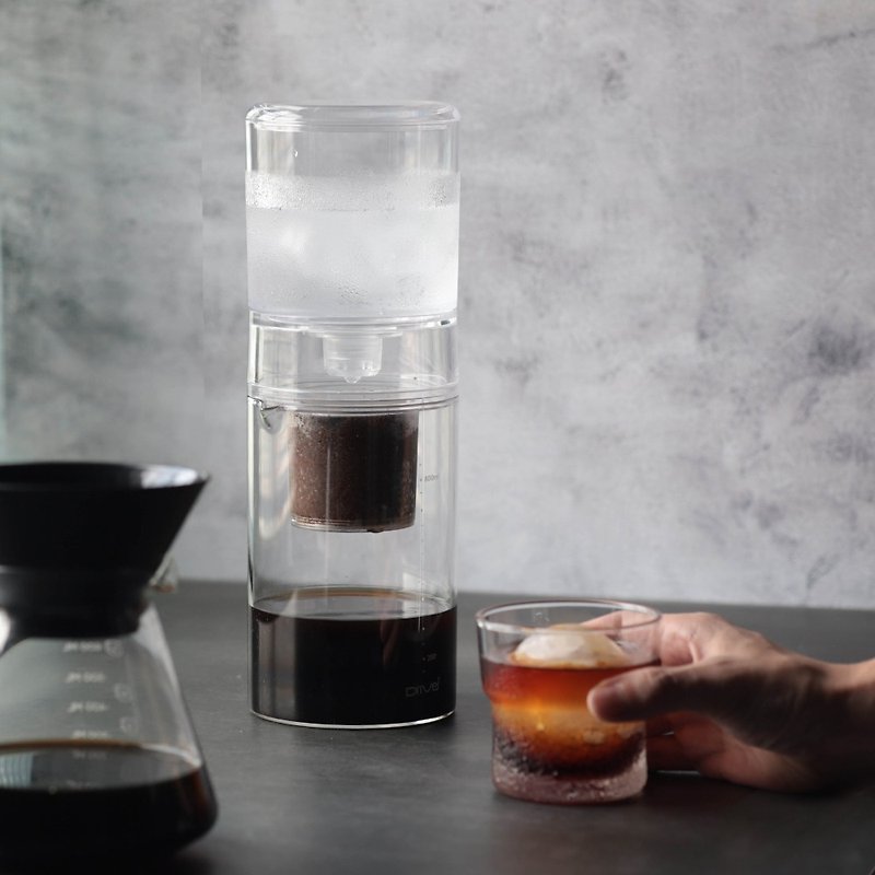 玻璃 咖啡壺/咖啡器具 透明 - 【贈 乾溼二用密封罐】NEW設計款冰滴 600ml