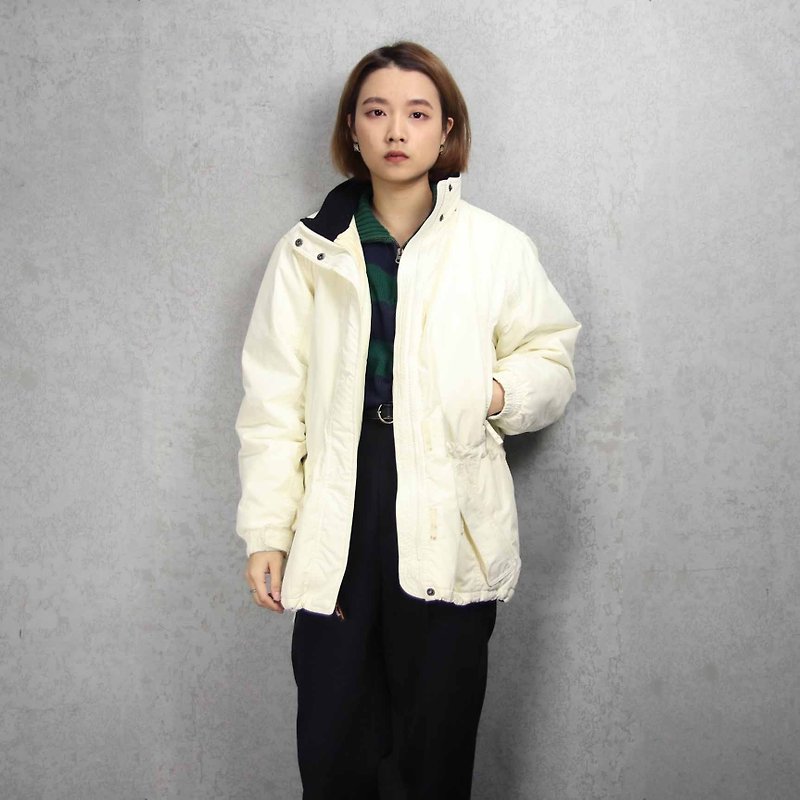 Tsubasa.Y Ancient House 002 Pure White LLBean Cotton Windproof Jacket, Waterproof Jacket Function - Women's Casual & Functional Jackets - Nylon 