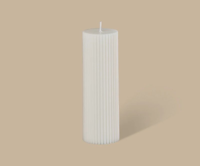 寬柱蠟燭一件組 白色 - 擺飾/家飾品 - 蠟 白色