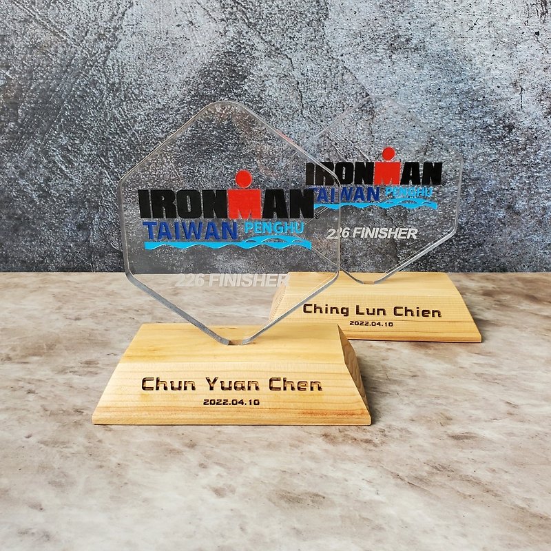 [Customized] Wooden trophy/trophy/ Acrylic/composite trophy/diamond polished - Other - Wood Khaki