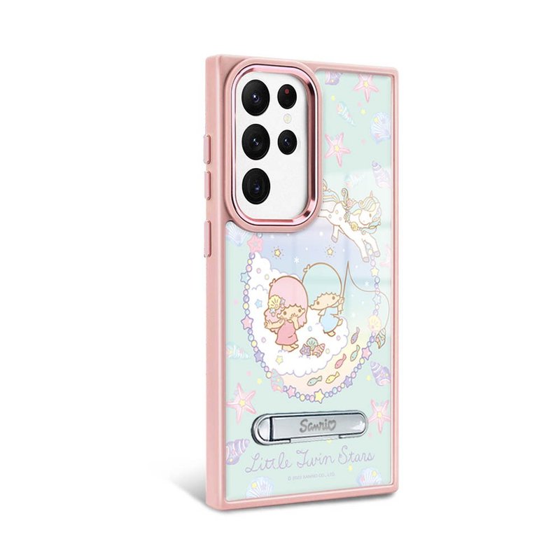 Sanrio S24/S23 series military standard anti-fall aluminum alloy lens frame stand-Cloud Gemini-Pink Frame - เคส/ซองมือถือ - วัสดุอื่นๆ หลากหลายสี