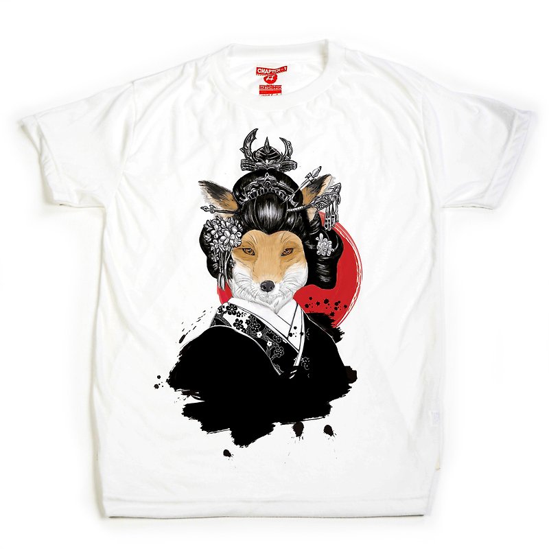 Wolf Geiisha unisex men woman cotton mix Chapter One T-shirt - Men's T-Shirts & Tops - Cotton & Hemp White