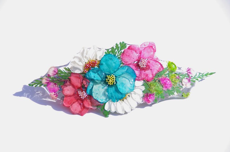 Resin hair clip, Hair pin with real flowers, Flower hair accessory, Elegant hair accessories - Hair Accessories - Other Materials Multicolor