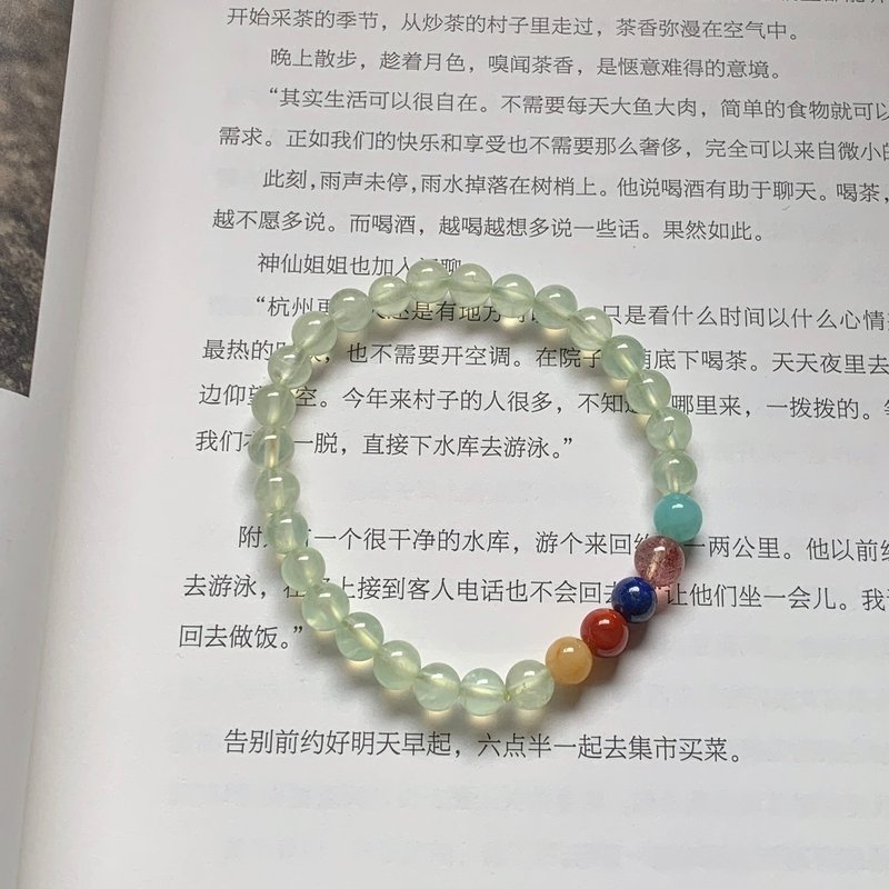 售完欣賞//清。天然葡萄石 南紅 青金石 黃玉 草莓晶 天河石手鏈 - 手鍊/手環 - 水晶 多色