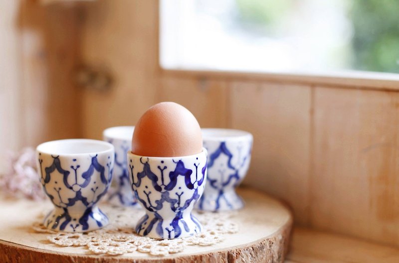 Good day [fetish] Germany VINTAGE ceramic egg cup - เซรามิก - วัสดุอื่นๆ สีน้ำเงิน