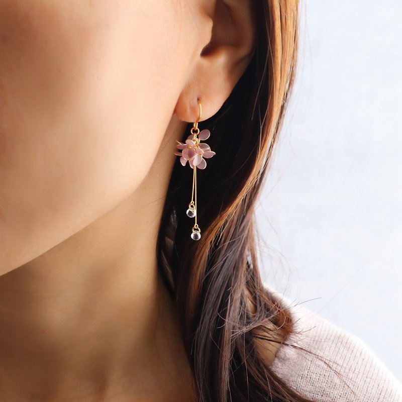 lilac earrings - ต่างหู - เรซิน สีม่วง