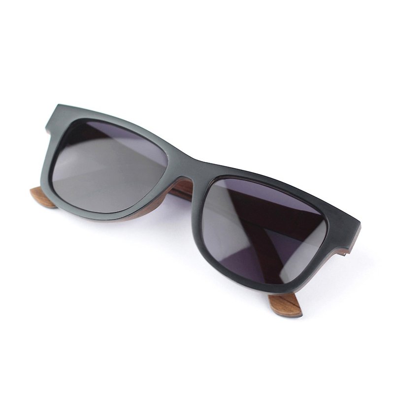 5.1 HR / Black Ebony & Teak Wood , Handmade Wooden Sunglasses - Sunglasses - Wood Black