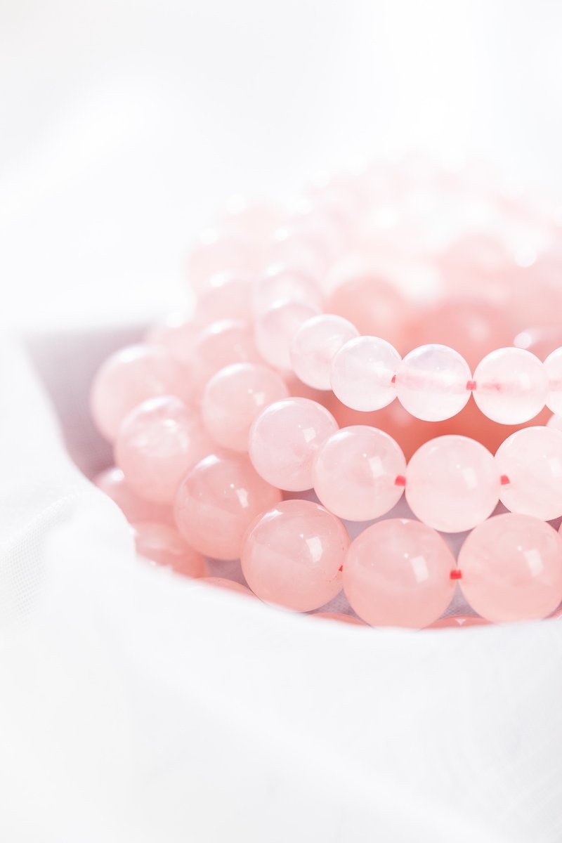 Pink Crystal Bracelet-Wang Peach Blossom Popularity Business Fortune - สร้อยข้อมือ - คริสตัล สึชมพู