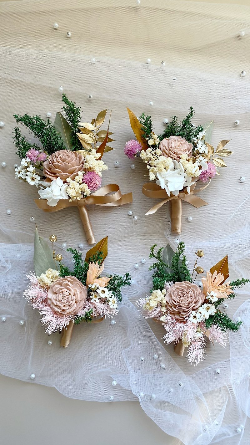 Ruimi Youhua_Customized wedding corsage, host, bridesmaid reception - Dried Flowers & Bouquets - Plants & Flowers Khaki