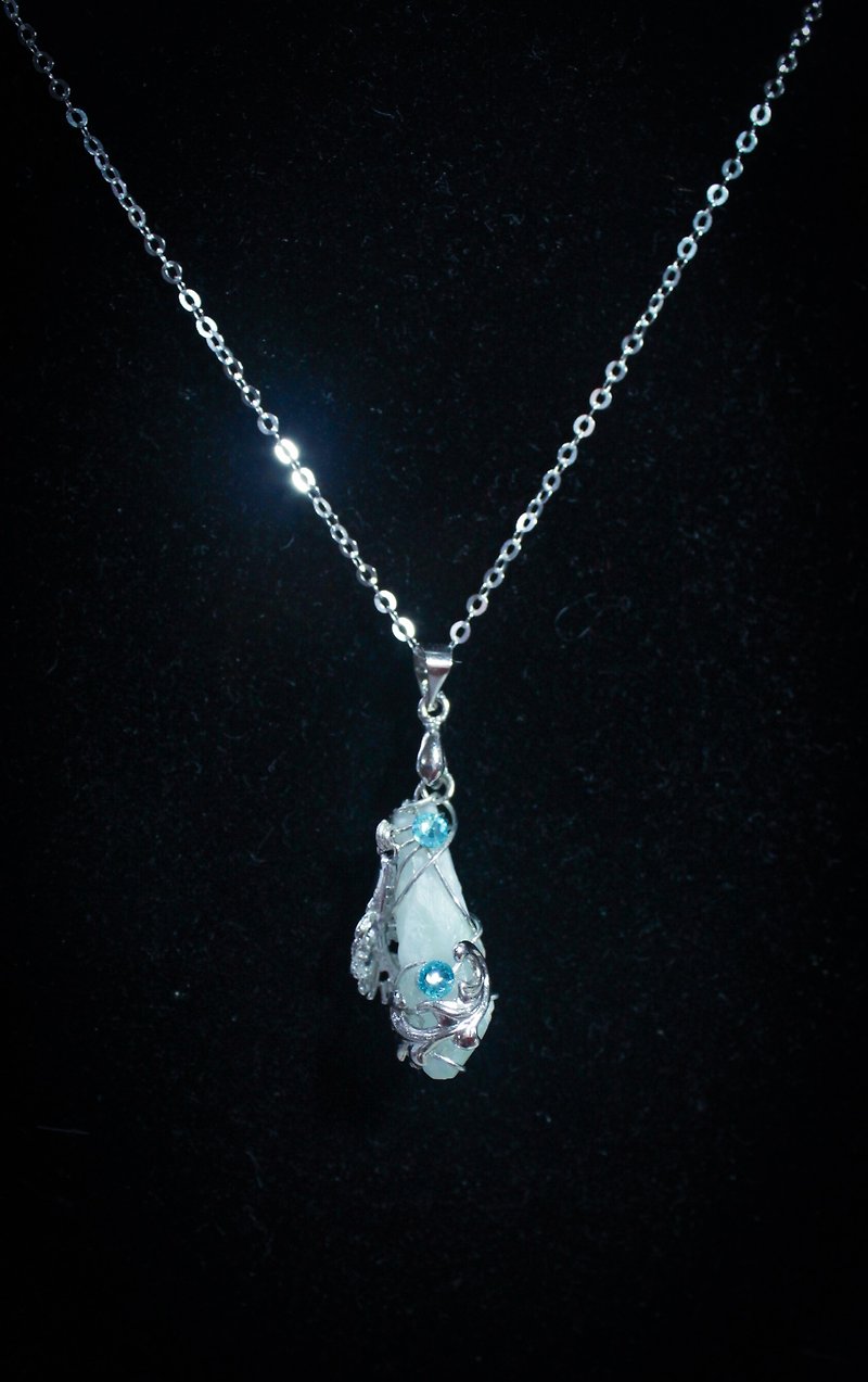 *Mi Luna Story*Necklace Water Stone - สร้อยคอ - เครื่องเพชรพลอย สีน้ำเงิน
