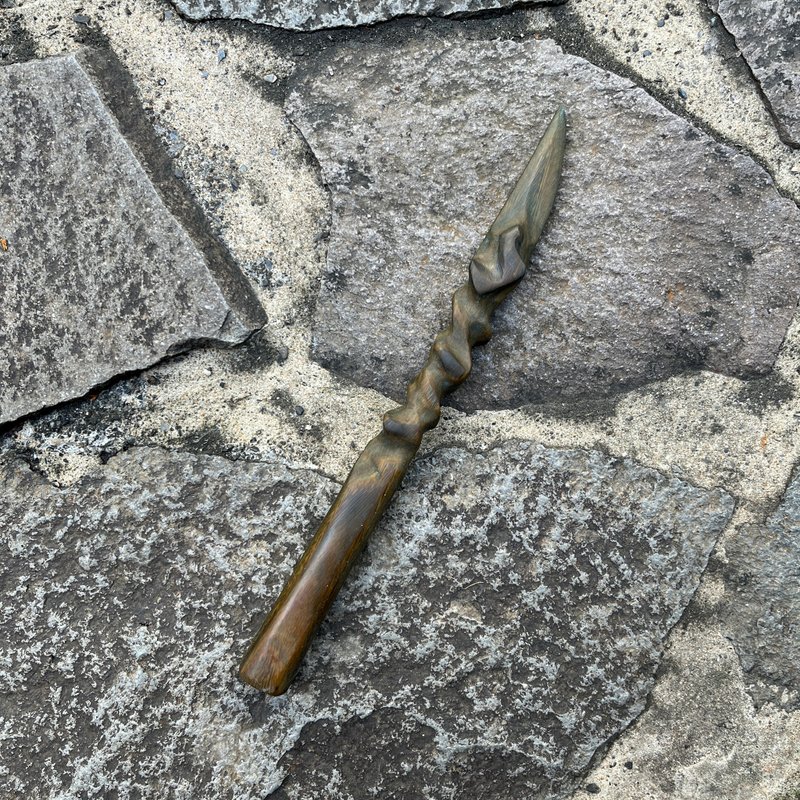 我販劍　守術刀　剮魔　綠檀收藏藝品　匕首木刀小刀　魔劍紙鎮 - 擺飾/家飾品 - 木頭 綠色