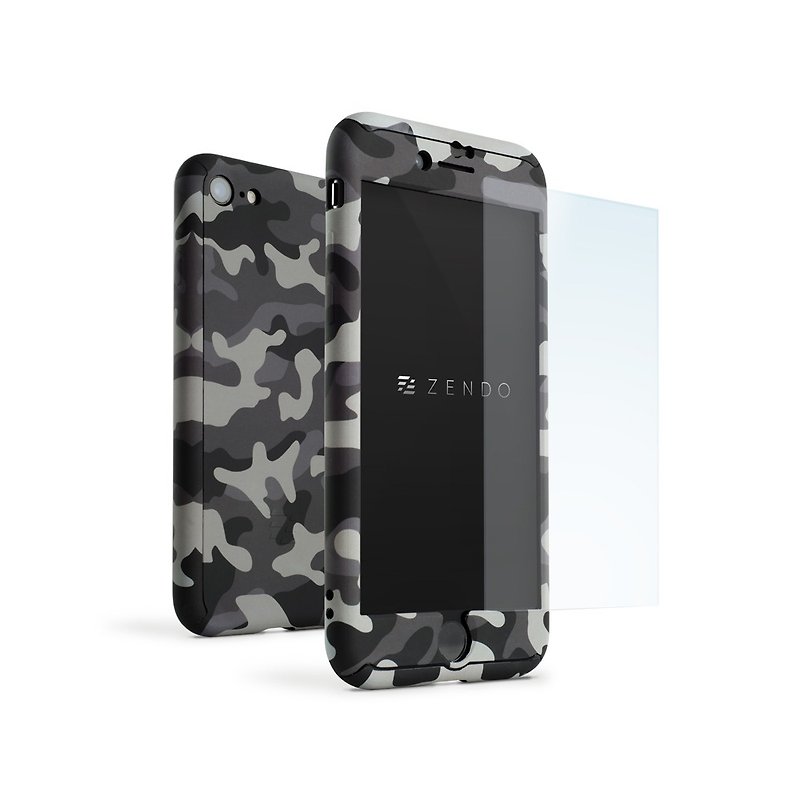 NanoSkin Covered Case for ZENDO iPhone 7 - Camouflage Gray 4589903520045) - เคส/ซองมือถือ - วัสดุอื่นๆ สีเทา