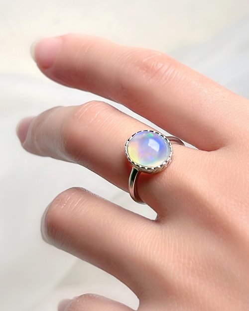 071895 特価 天然ホワイトオパールリング シルバー925素材