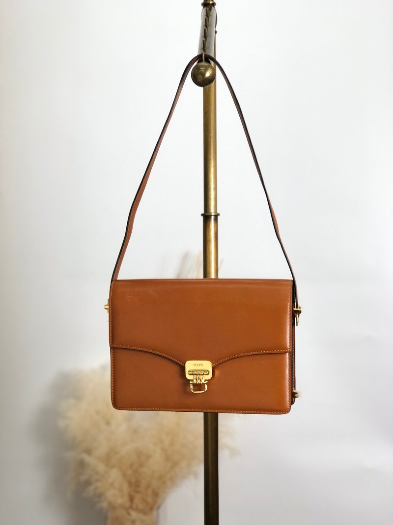 【 日本直送　名牌中古包 】CELINE セリーヌ ショルダーバッグ ブラウン ホースビット レザー vintage ヴィンテージ オールド zjkkfe - 側背包/斜背包 - 真皮 咖啡色