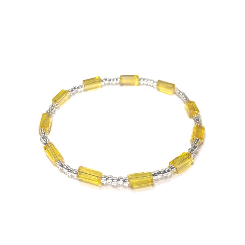Yellow Square Bracelet 005 - 手鍊/手環 - 寶石 黃色