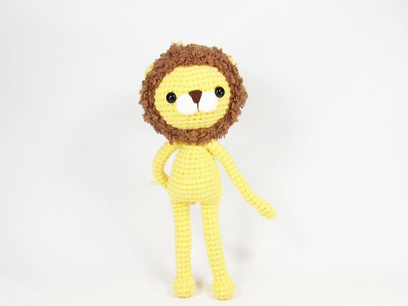 Serious lion-lion-ornaments-doll - ตุ๊กตา - ไฟเบอร์อื่นๆ สีเหลือง