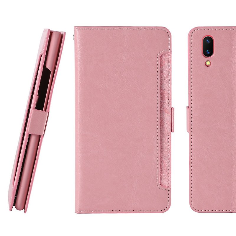 CASE SHOP vivo X21 Front Retractable Side Lift Leather Case - Powder (4716779659771) - Phone Cases - Faux Leather Pink