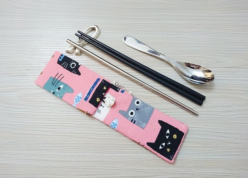 専用の猫基金の交換ギフトクリスマス食器ポーチバッグ箸の箸の組み合わせ - カトラリー - コットン・麻 