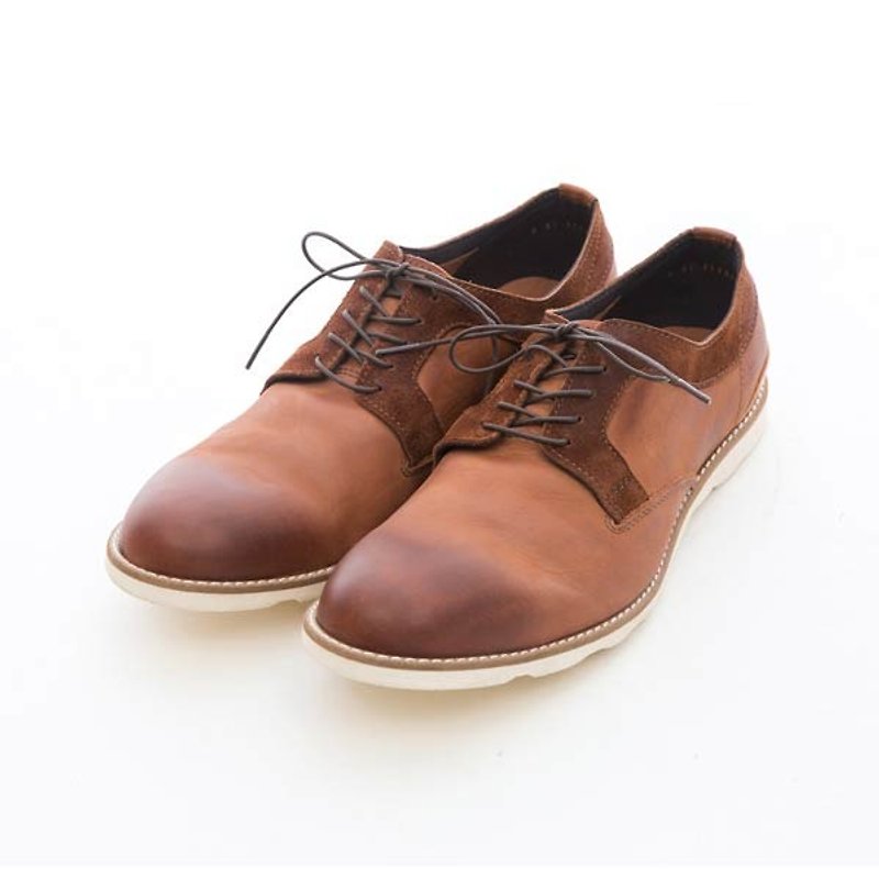 ARGIS Outer Feather Style Stitching Leather Casual Shoes #31103 Coffee-Handmade in Japan - Men's Leather Shoes - Genuine Leather Brown
