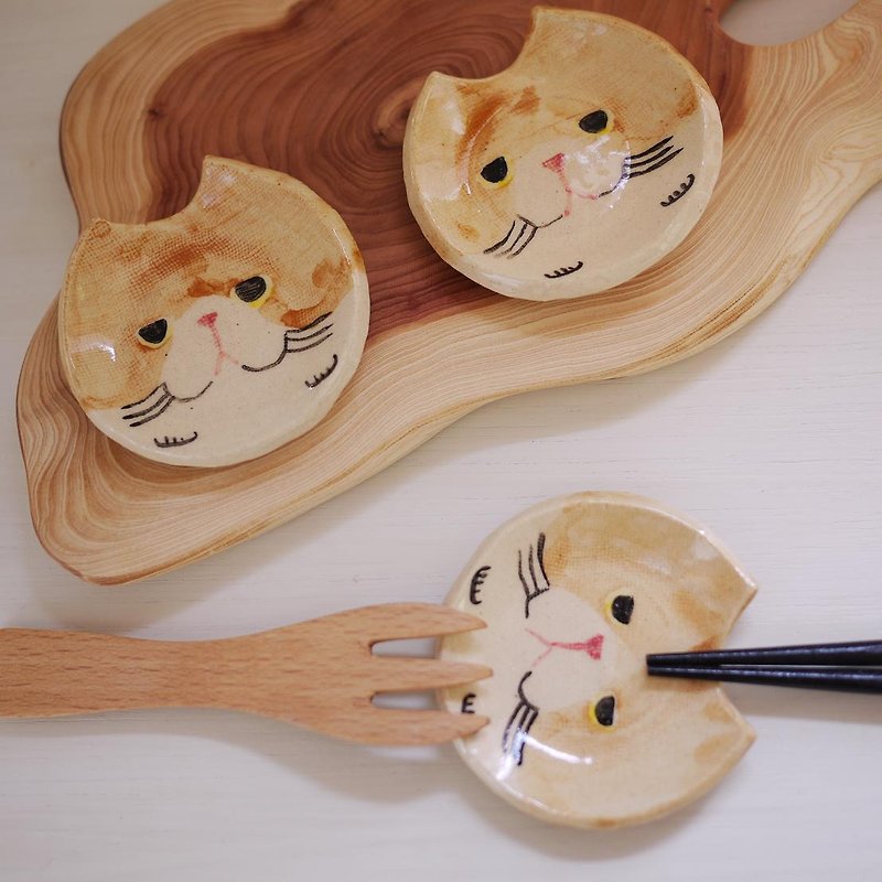 Pedigree-booked cat 箸 set 【Exotic short hair of light tea】 - Chopsticks - Pottery Brown