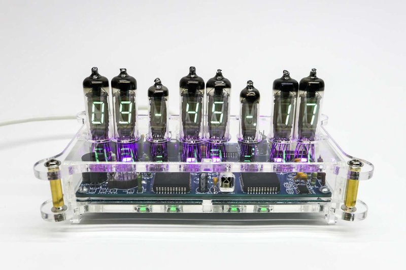 Wi-Fi Tanya Desk clock IV-6 VFD Tubes + Clear case + Remote + RGB Nixie Era! - แกดเจ็ต - พลาสติก สีใส