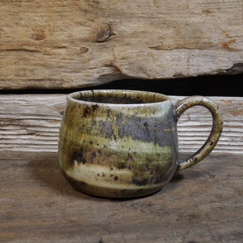 Wood-fired clay mug/coffee cup - Mugs - Pottery Black